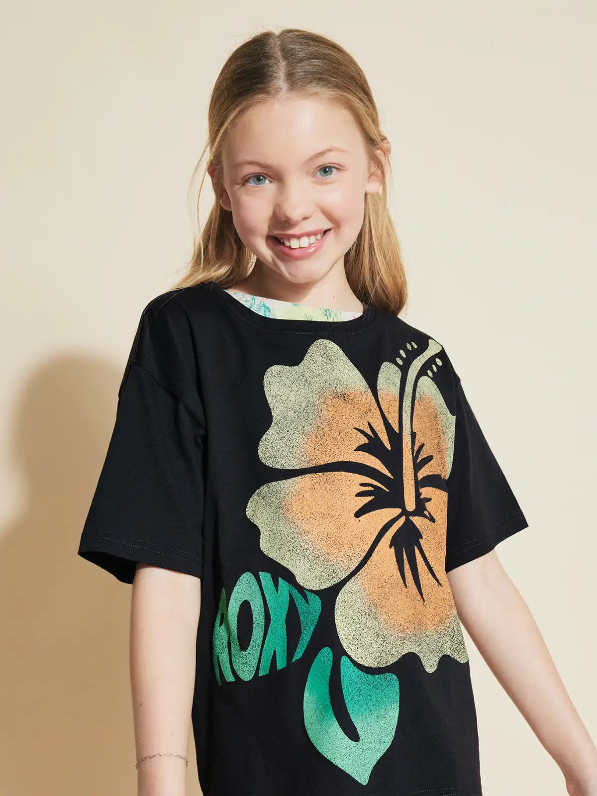 Girls' Hibiscus Oversized Tee