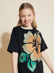 Girls' Hibiscus Oversized Tee