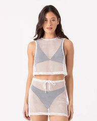Don't Mesh With Me Crop Top Cover Up