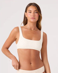 Puka Dots Square Neck Bralette Bikini Top