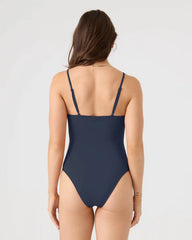 SD Beach Classics Plunge Lattice One Piece Moderate Swimsuit