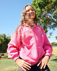 Girls' Hibiscus Stitch Zip Hoodie