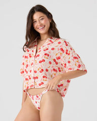Cherry On Top Crop Button Up Shirt