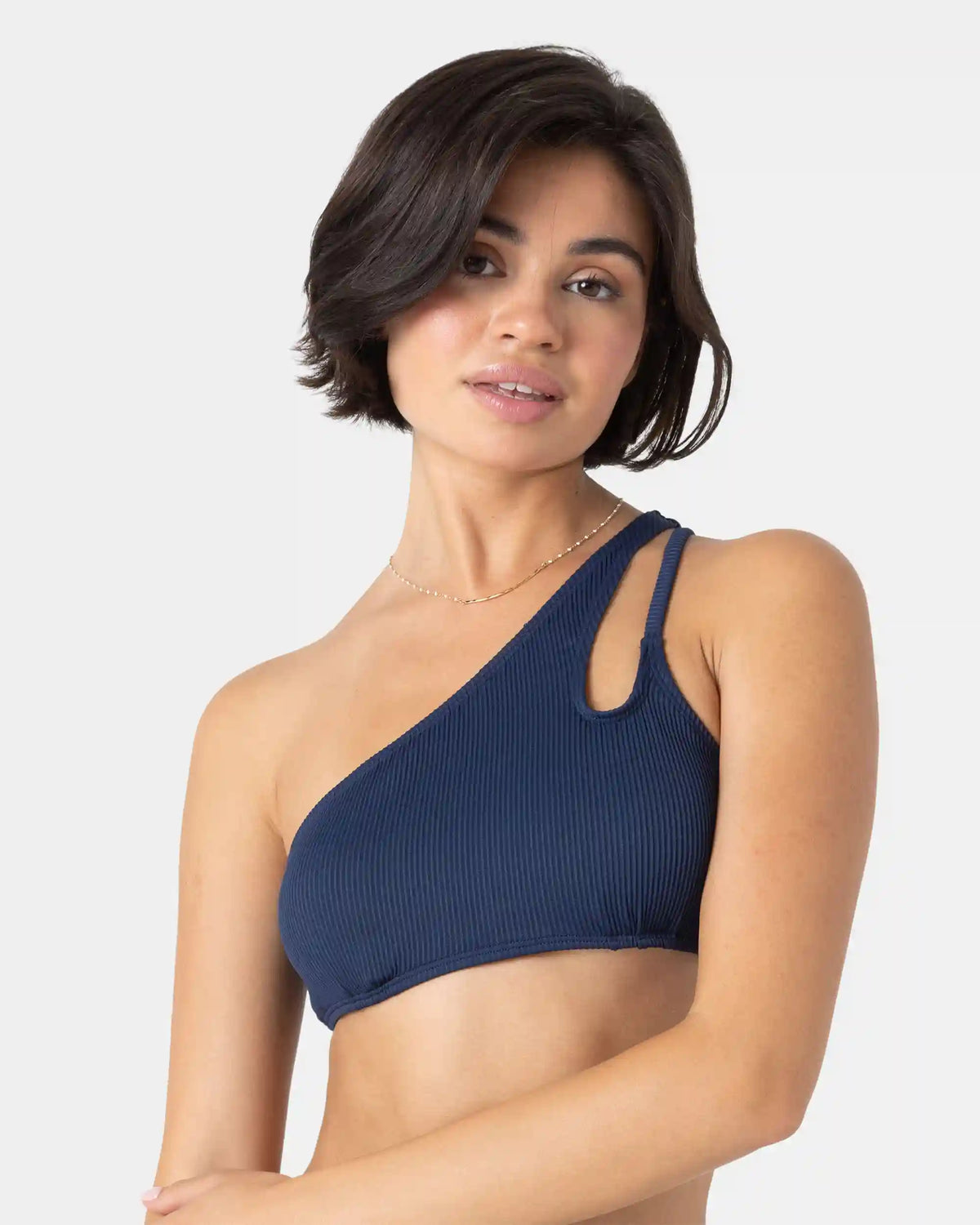 Rib Roxy Love Asymmetrical Bralette Bikini Top
